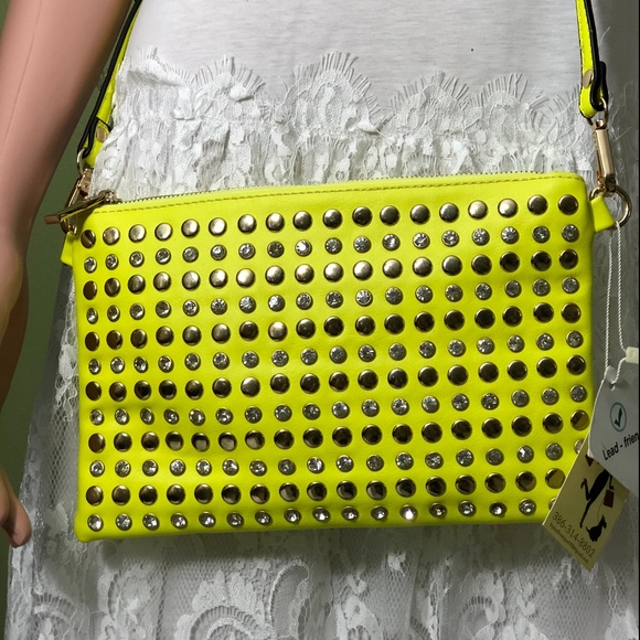 Yellow Bling Cross Body / Clutch Purse - Picture 1 of 8